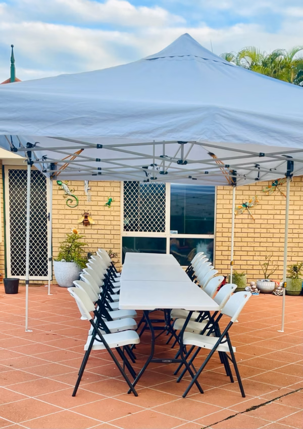 1.8m Foldable Trestle Table White Hire - Image 4