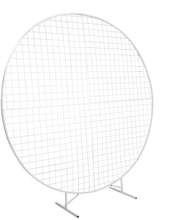 2m Round Mesh Balloon Arch on stand – White Hire