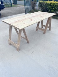 wood1 1753605901 Wooden Trestle Table 1.8m
