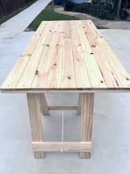 9989 1770129212 Wooden Trestle Table 1.8m