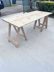 9998 1770129212 Wooden Trestle Table 1.8m