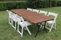 Rustic Timber Look Table Hire – 1.8m Rustic Timber Look Table Hire – 1.8m